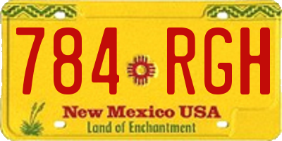NM license plate 784RGH