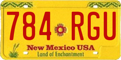 NM license plate 784RGU