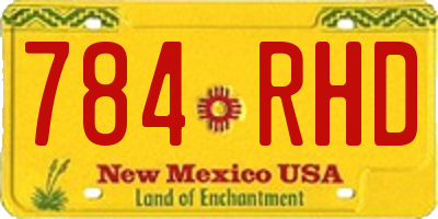 NM license plate 784RHD