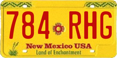 NM license plate 784RHG
