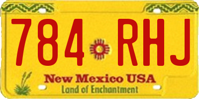 NM license plate 784RHJ