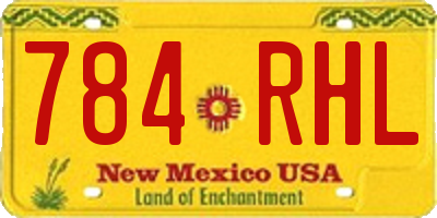 NM license plate 784RHL