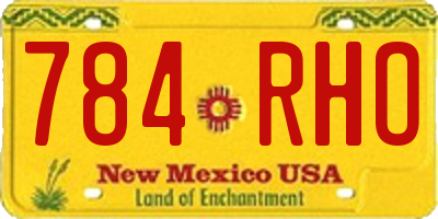 NM license plate 784RHO