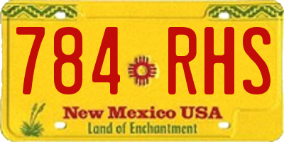 NM license plate 784RHS