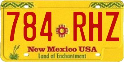 NM license plate 784RHZ