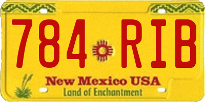 NM license plate 784RIB