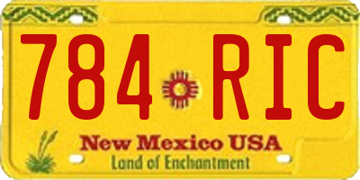 NM license plate 784RIC