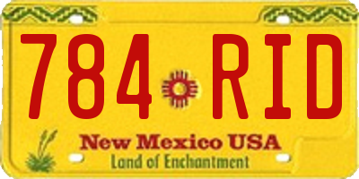 NM license plate 784RID