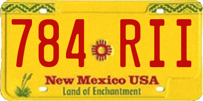 NM license plate 784RII