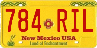 NM license plate 784RIL
