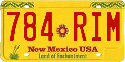 NM license plate 784RIM
