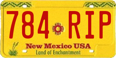 NM license plate 784RIP
