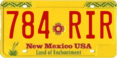 NM license plate 784RIR