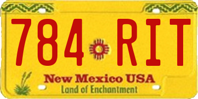 NM license plate 784RIT