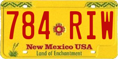 NM license plate 784RIW