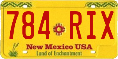 NM license plate 784RIX