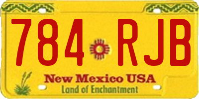 NM license plate 784RJB