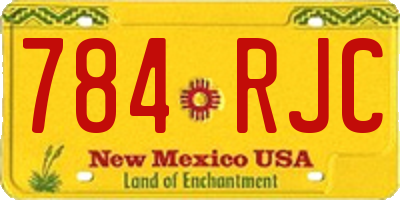 NM license plate 784RJC