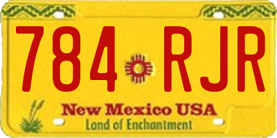 NM license plate 784RJR