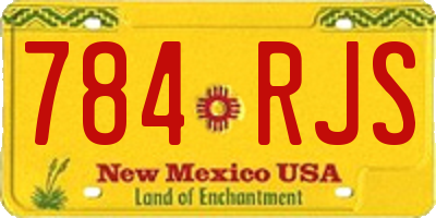 NM license plate 784RJS