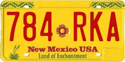NM license plate 784RKA