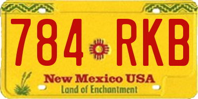 NM license plate 784RKB