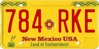 NM license plate 784RKE