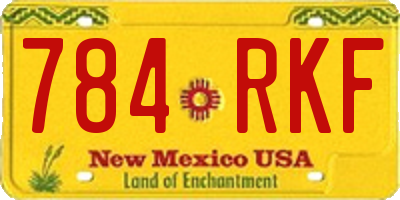 NM license plate 784RKF