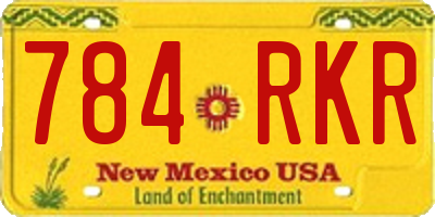NM license plate 784RKR