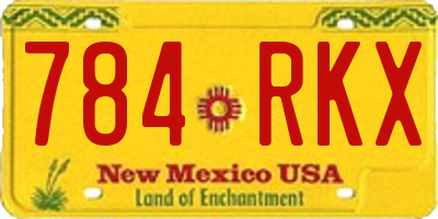 NM license plate 784RKX