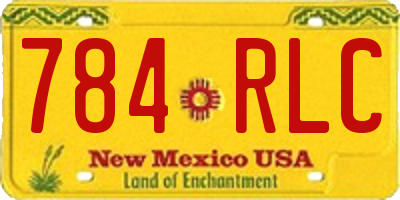 NM license plate 784RLC