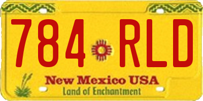 NM license plate 784RLD