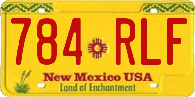 NM license plate 784RLF