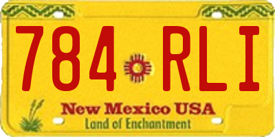 NM license plate 784RLI