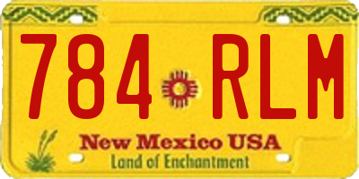 NM license plate 784RLM