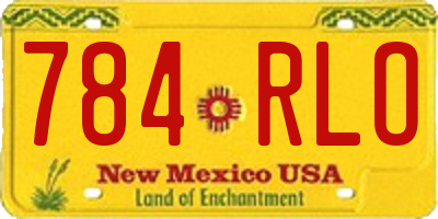 NM license plate 784RLO