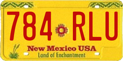 NM license plate 784RLU