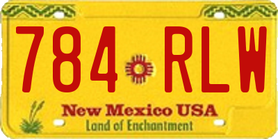 NM license plate 784RLW