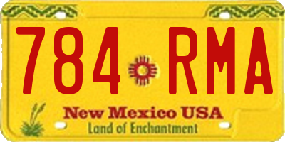 NM license plate 784RMA