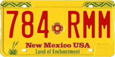NM license plate 784RMM