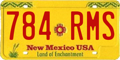 NM license plate 784RMS