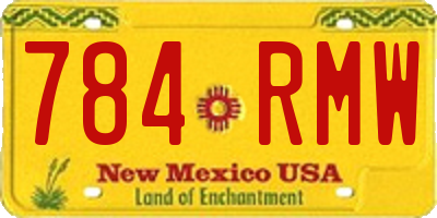 NM license plate 784RMW
