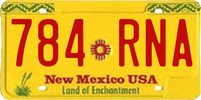 NM license plate 784RNA