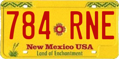 NM license plate 784RNE