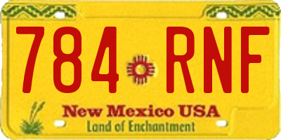 NM license plate 784RNF