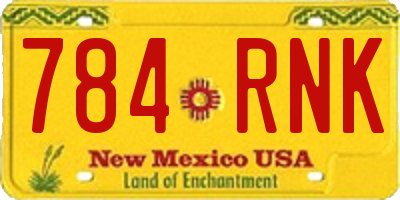 NM license plate 784RNK