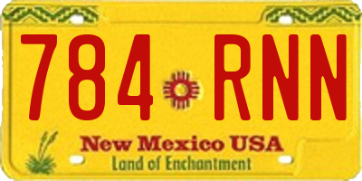 NM license plate 784RNN