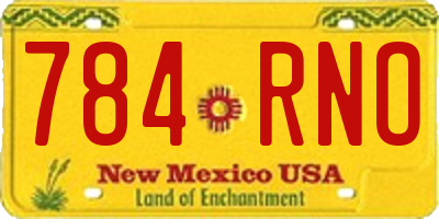 NM license plate 784RNO