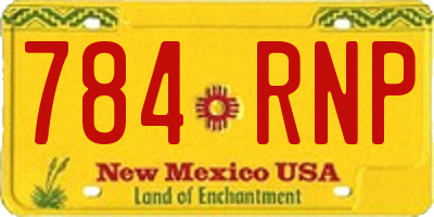 NM license plate 784RNP