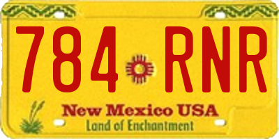 NM license plate 784RNR